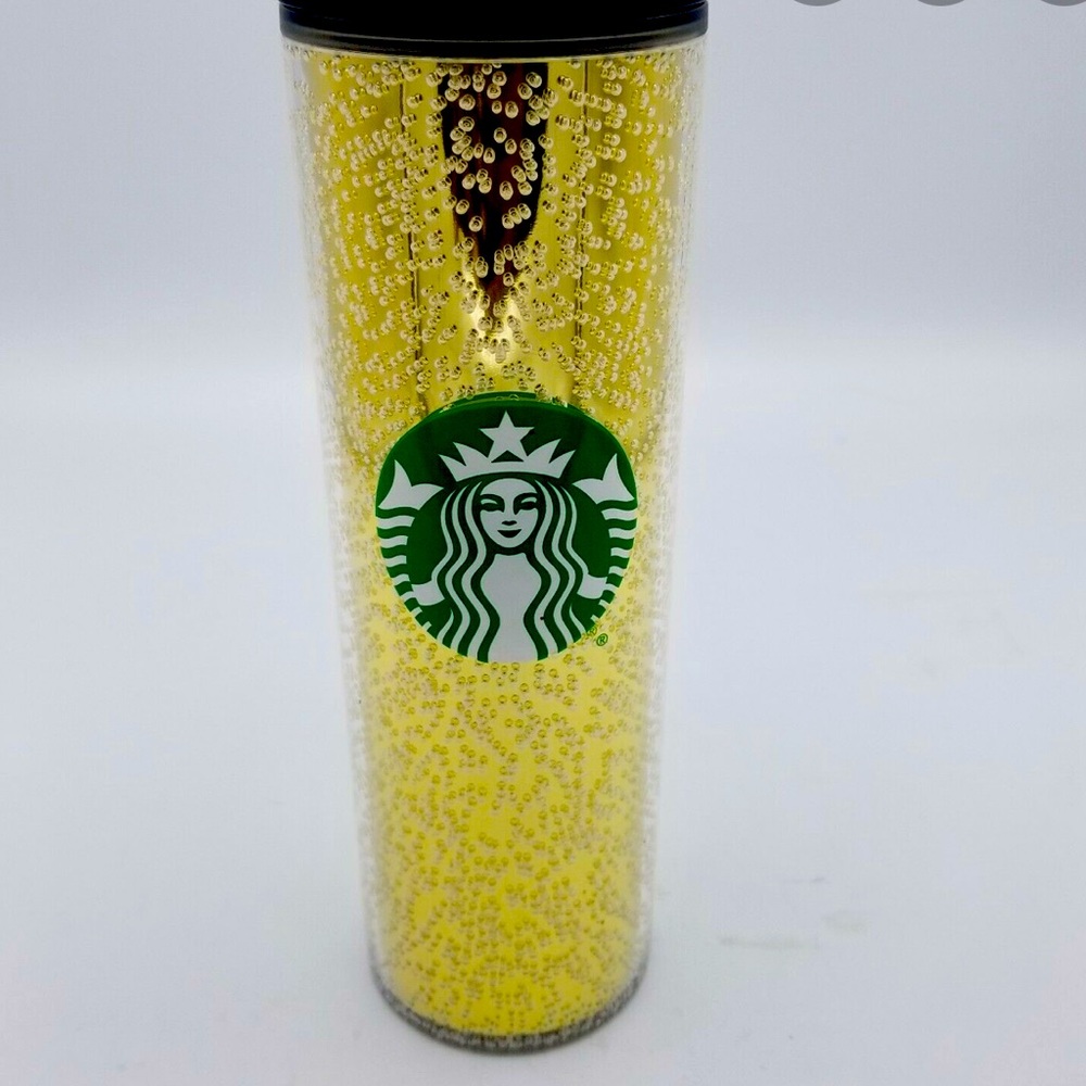 Starbucks bubble tumbler black and gold